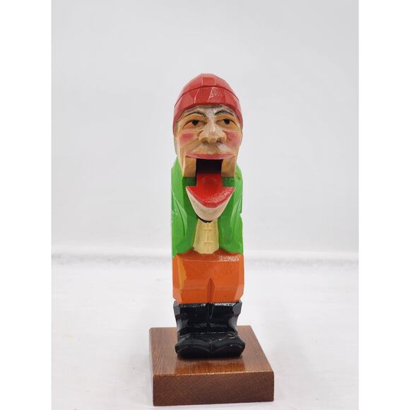 Nutcracker German Fisherman Fishing Hand Wood Carved Vintage Rare 9" - Picture 6 of 10